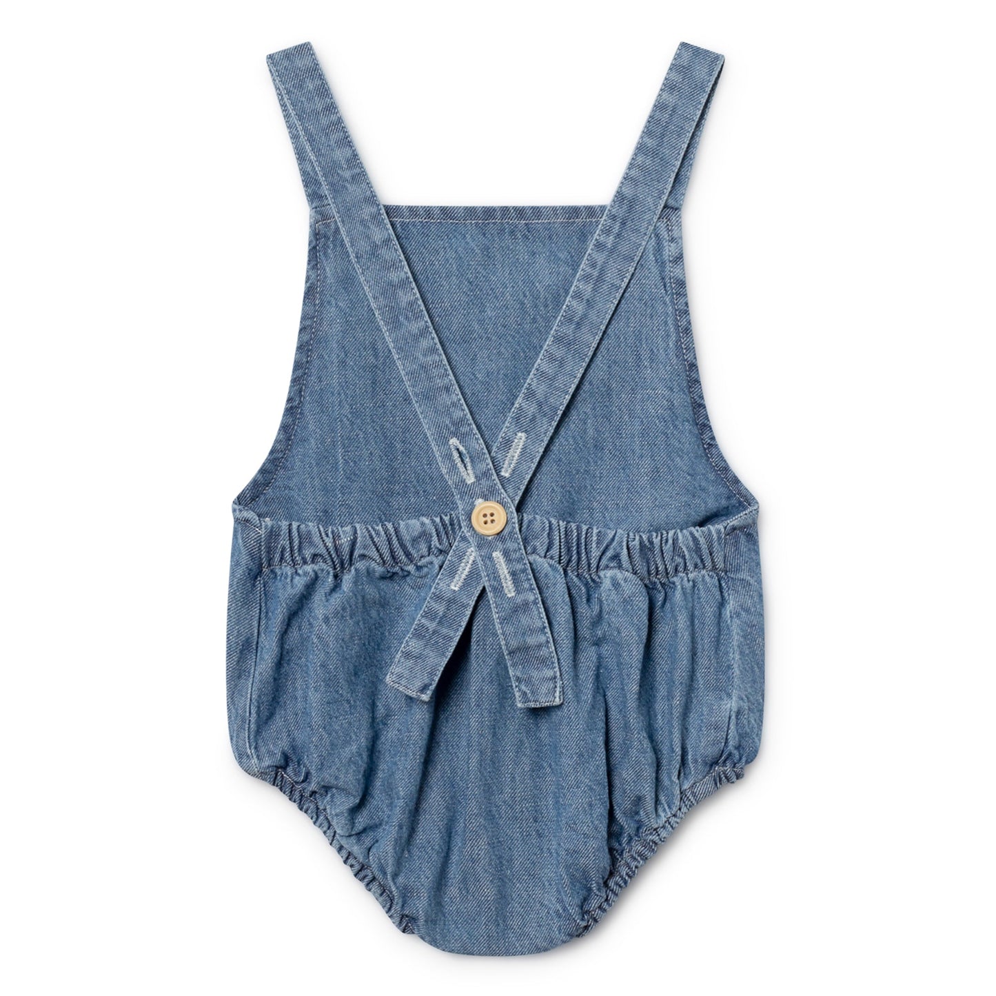 Baby Ashley Blue Cotton Cherry Romper