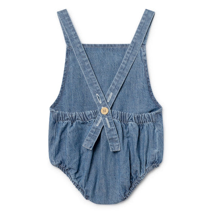 Baby Ashley Blue Cotton Cherry Romper