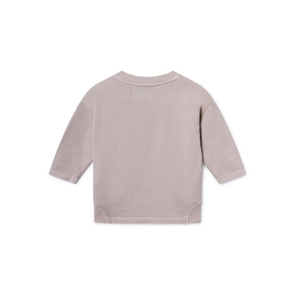 Baby Feather Gray Orange Cotton Cherry Round Neck Sweatshirt