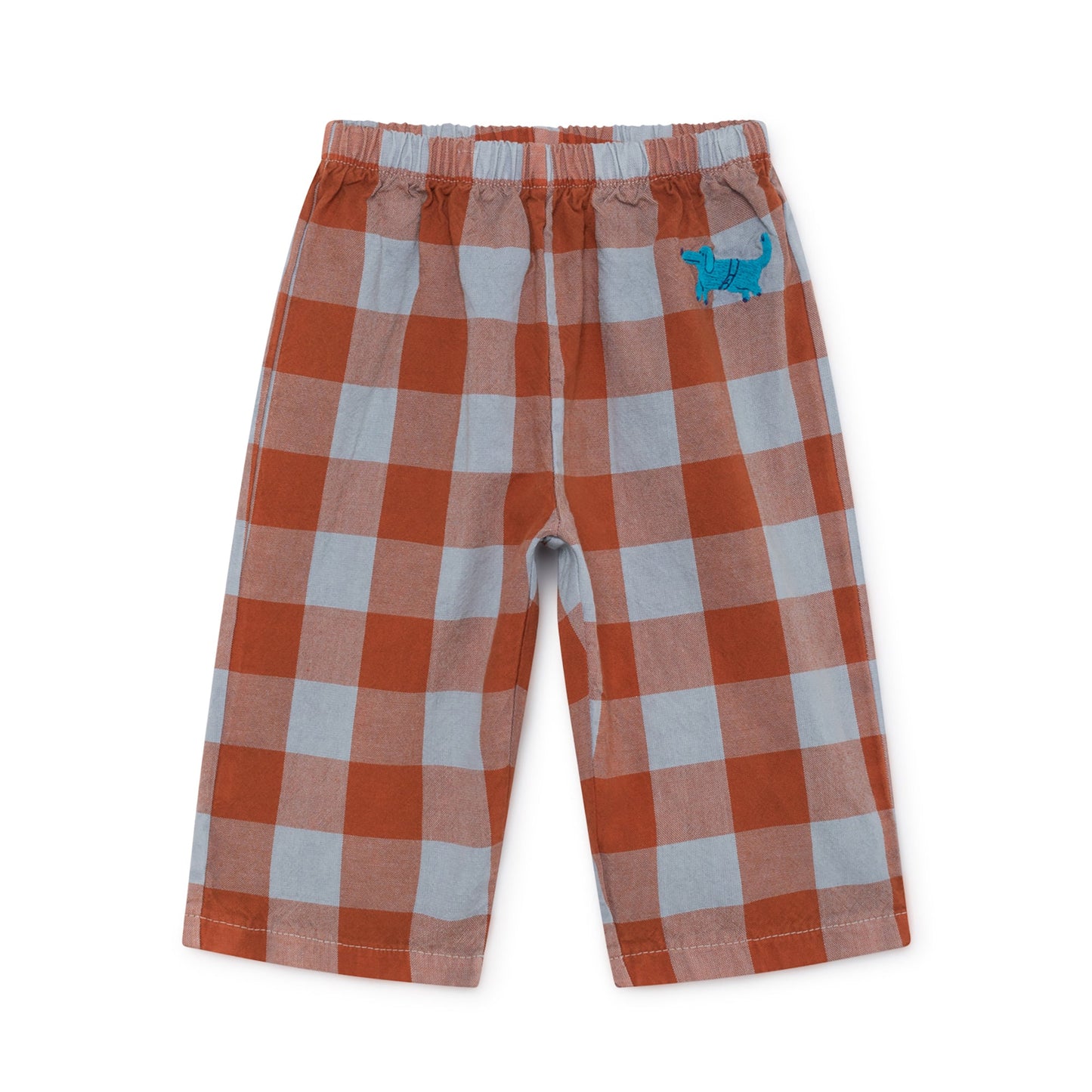 Baby Red Clay Cotton Vichy Baggy Trousers