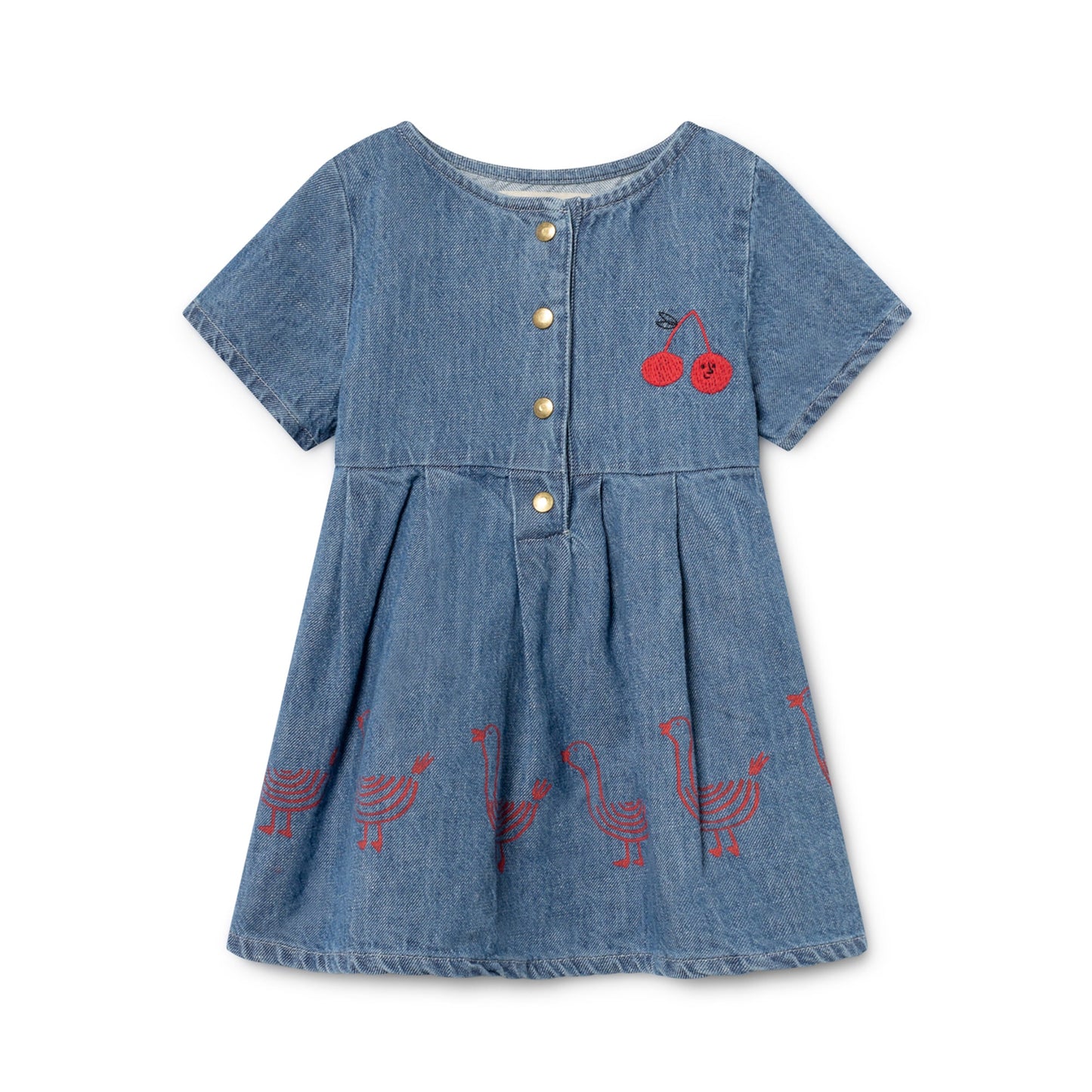 Baby Ashley Blue Cotton Geese Princess Dress