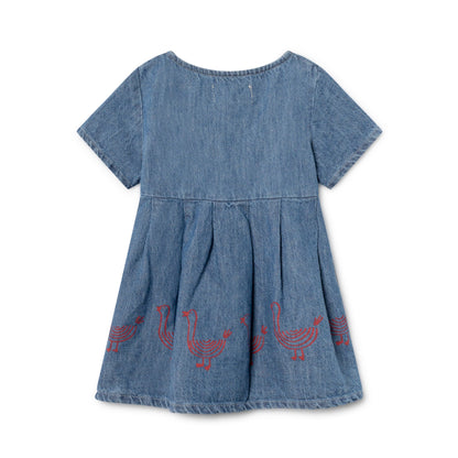 Baby Ashley Blue Cotton Geese Princess Dress
