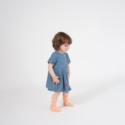 Baby Ashley Blue Cotton Geese Princess Dress