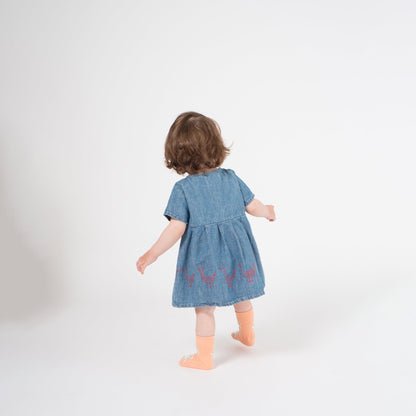 Baby Ashley Blue Cotton Geese Princess Dress