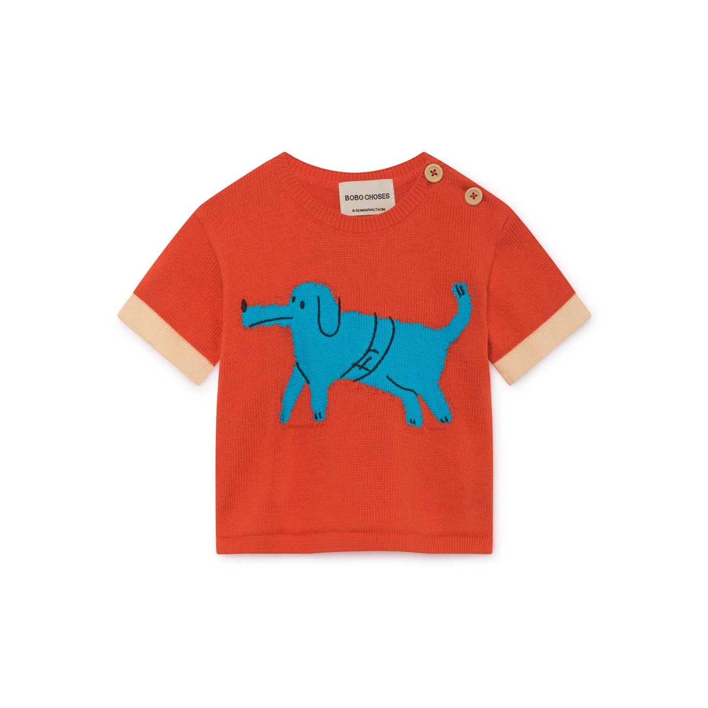 Baby Red Clay Orange Cotton Paul s Dog Jumper