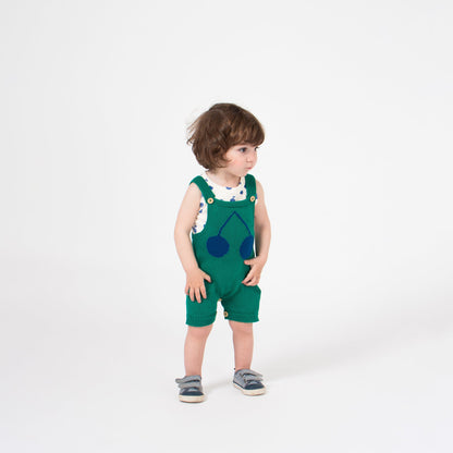 Baby Frosty Spruce Orange Cotton Cherry Knitted Overall