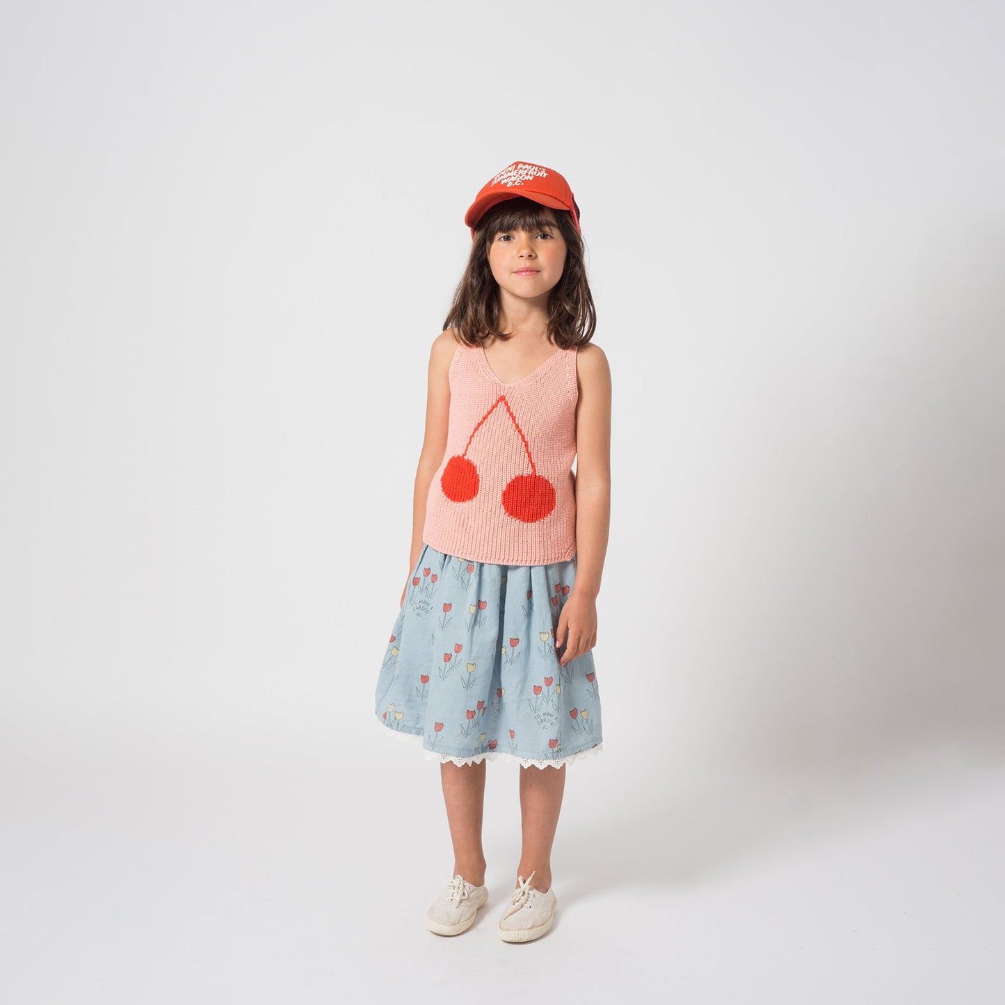 Girls Red Clay Open Double-Peak Cap