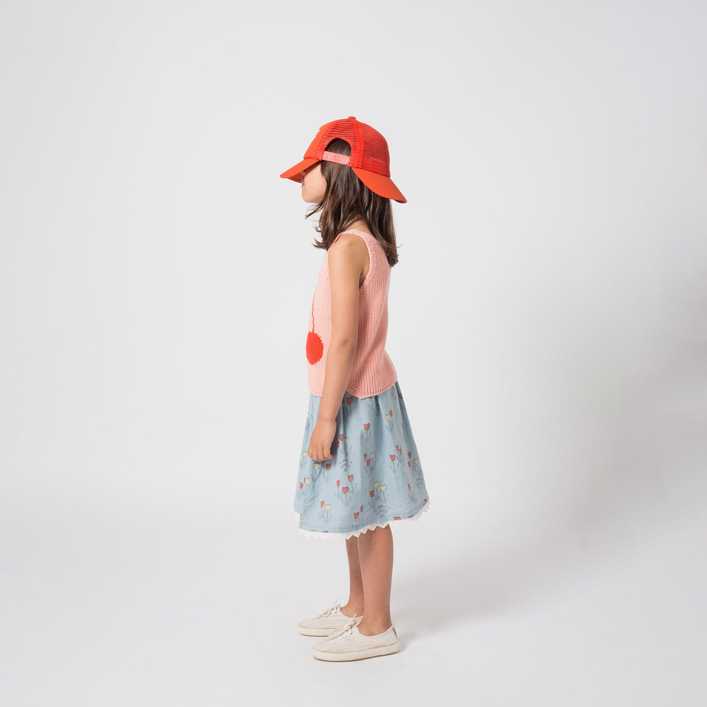 Girls Red Clay Open Double-Peak Cap