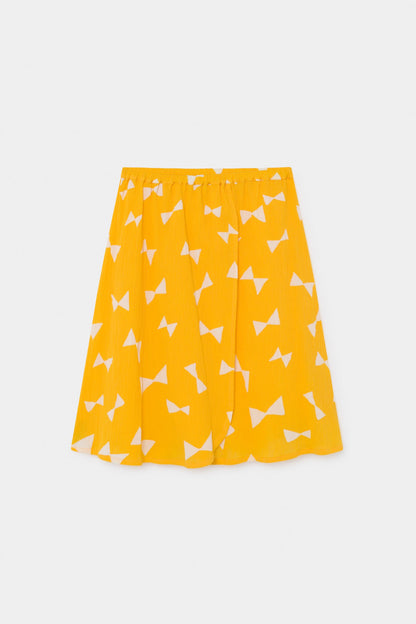 女童黄色蝴蝶结棉短裙