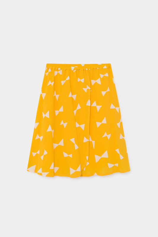 女童黄色蝴蝶结棉短裙