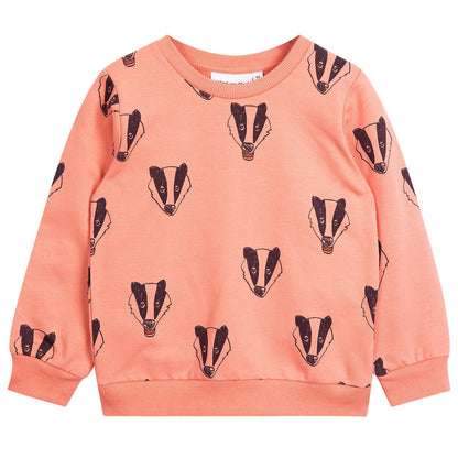 Girls Pink 'Badger' Printed Organic Cotton Sweatshirt