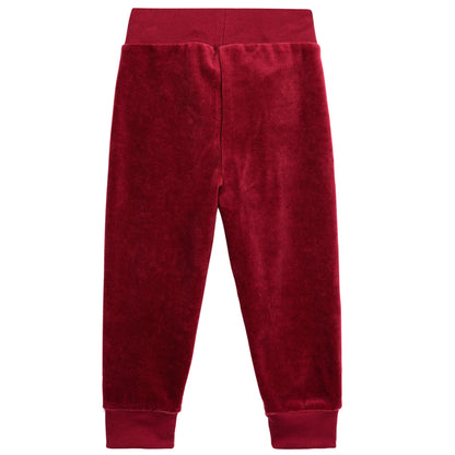Girls Dark Red Bunny Printed Cotton Trouser