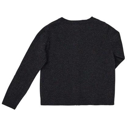 Boys Navy Blue Wool Knitted Cardigan