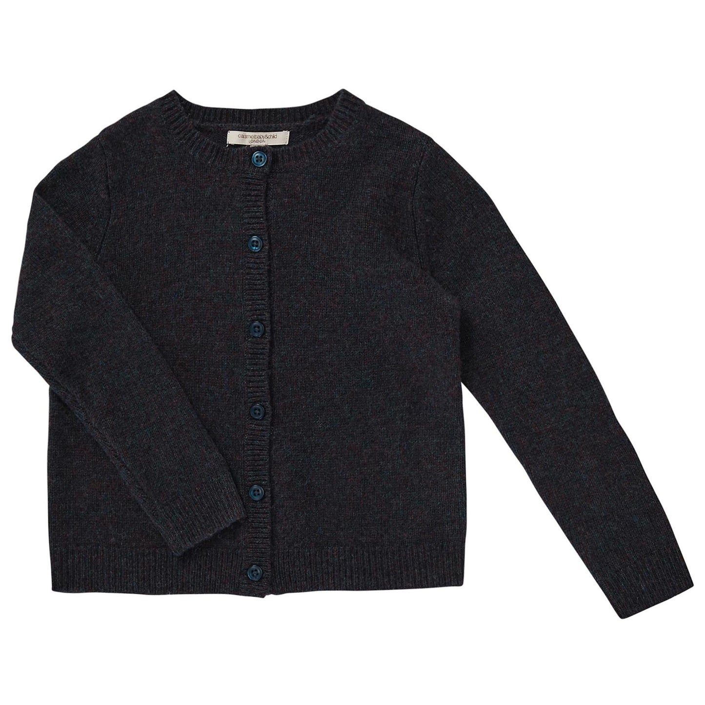 Boys Navy Blue Wool Knitted Cardigan