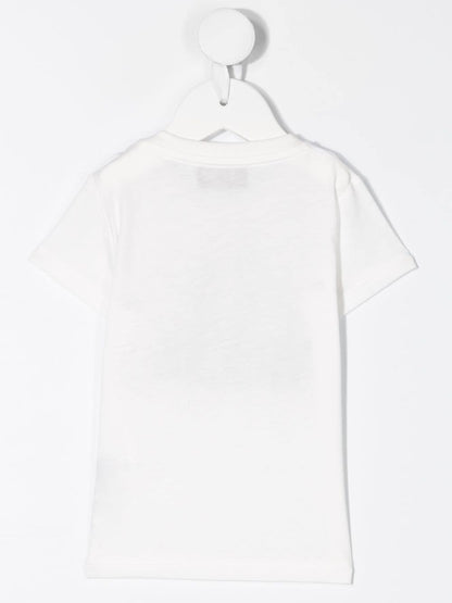 Baby Girls White Cotton Logo T-Shirt