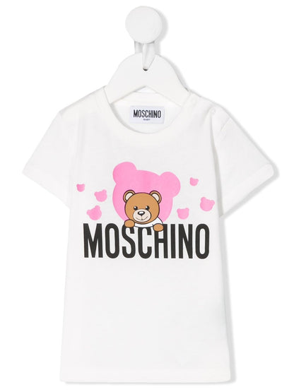 Baby Girls White Cotton Logo T-Shirt