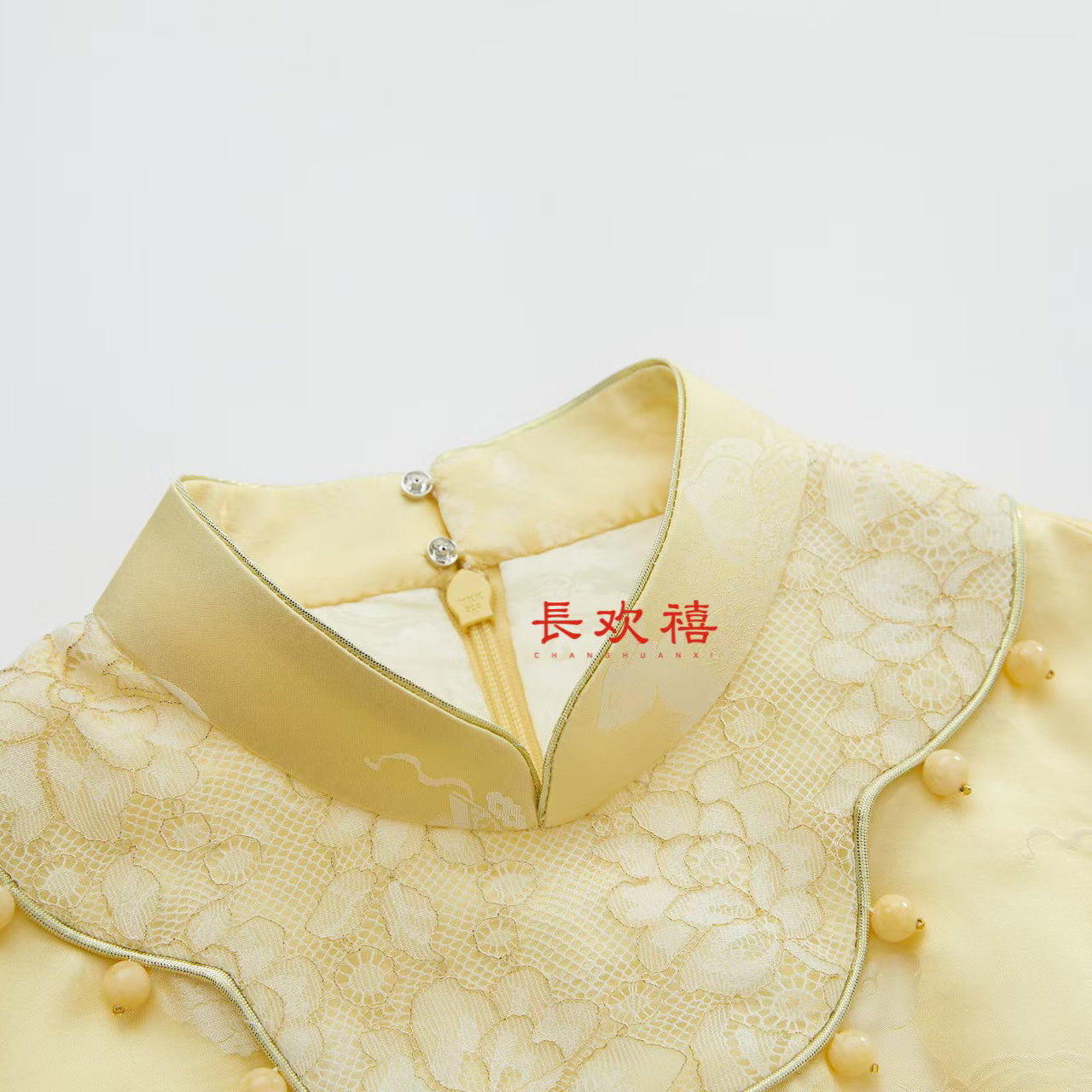 女童黄色"玉兔"中式旗袍