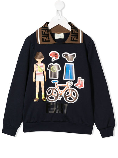 Boys Navy Cotton Sweater