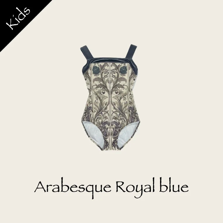 女童蓝色"Arabesque Royal blue/Pique/Fogblue"芭蕾舞高叉连体衣