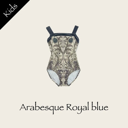 女童蓝色"Arabesque Royal blue/Pique/Fogblue"芭蕾舞高叉连体衣