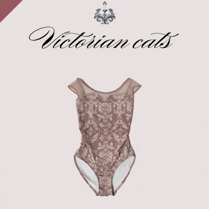 女童粉色"Victorian cats Milk tea"芭蕾舞连体衣(178561418/Plie/Moss pink)