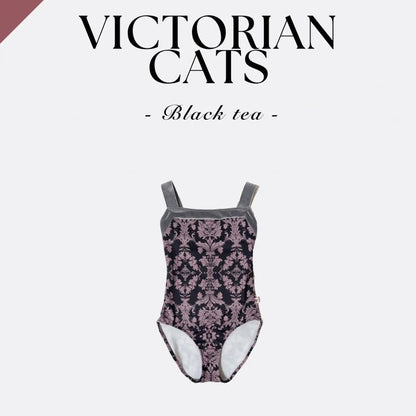 女童灰色"Victorian Cats"芭蕾舞连体衣