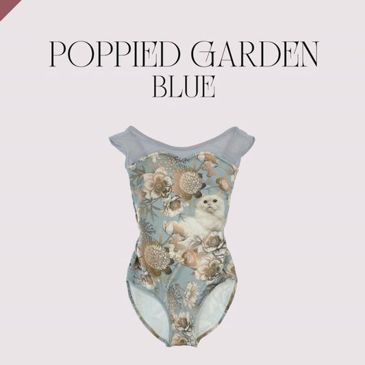 女童蓝色"Poppied garden Blue"芭蕾舞连体衣(178995685HL/Plie/Moss blue)
