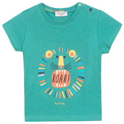 Baby Boys Green Lion Print T-Shirt