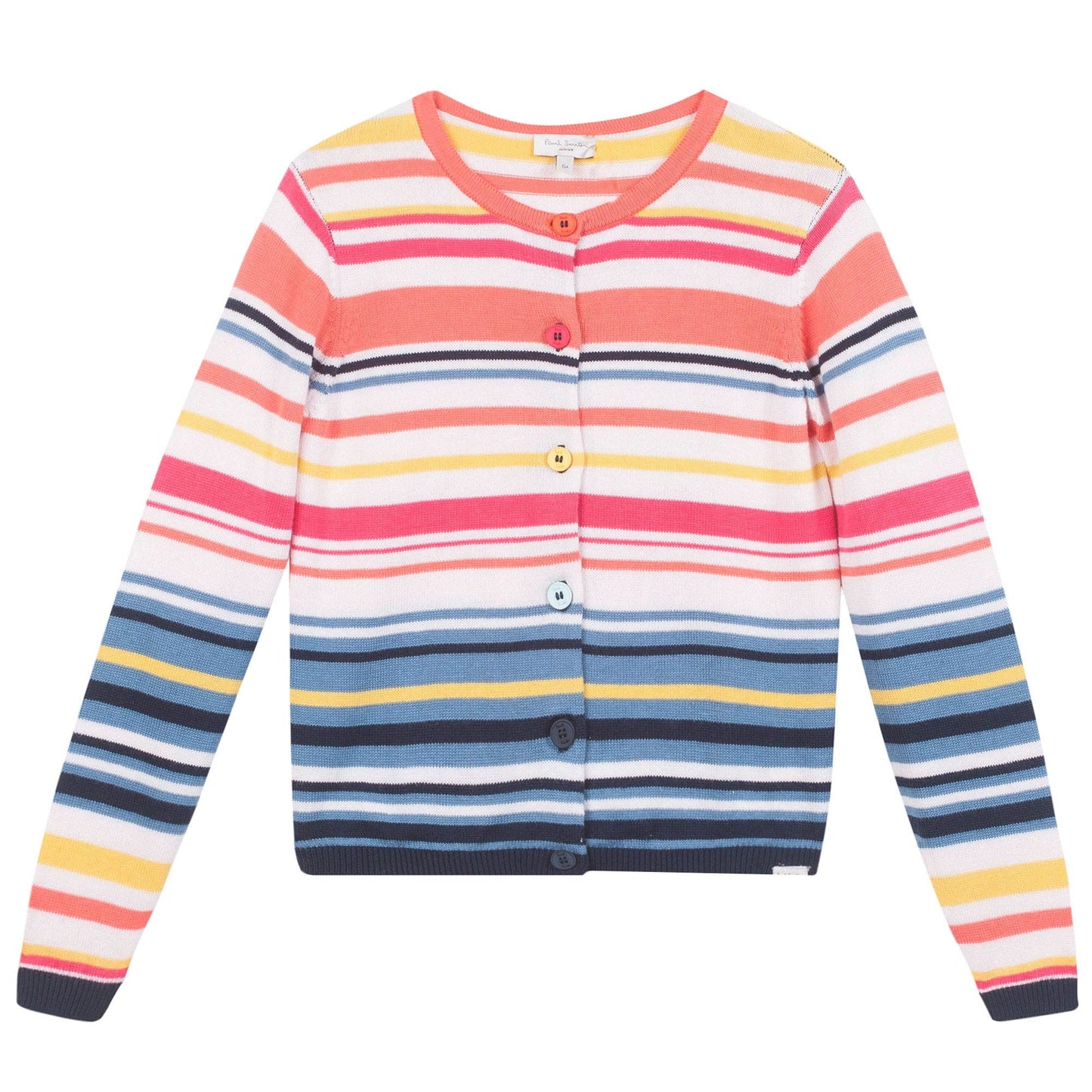 Girls Colourful Striped Cotton Cardigan