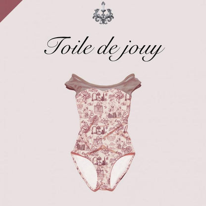 女童粉色"Toile de Jouy Rose"芭蕾舞连体衣(182245417/Plie/Moss pink)