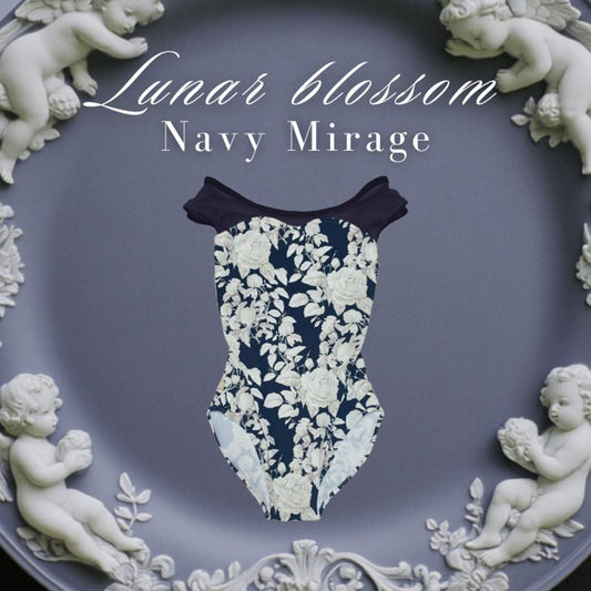 女童藏青色"Lunar blossom-Navy Mirage"芭蕾舞连体衣(高叉185468177HL/Plie/Navy)