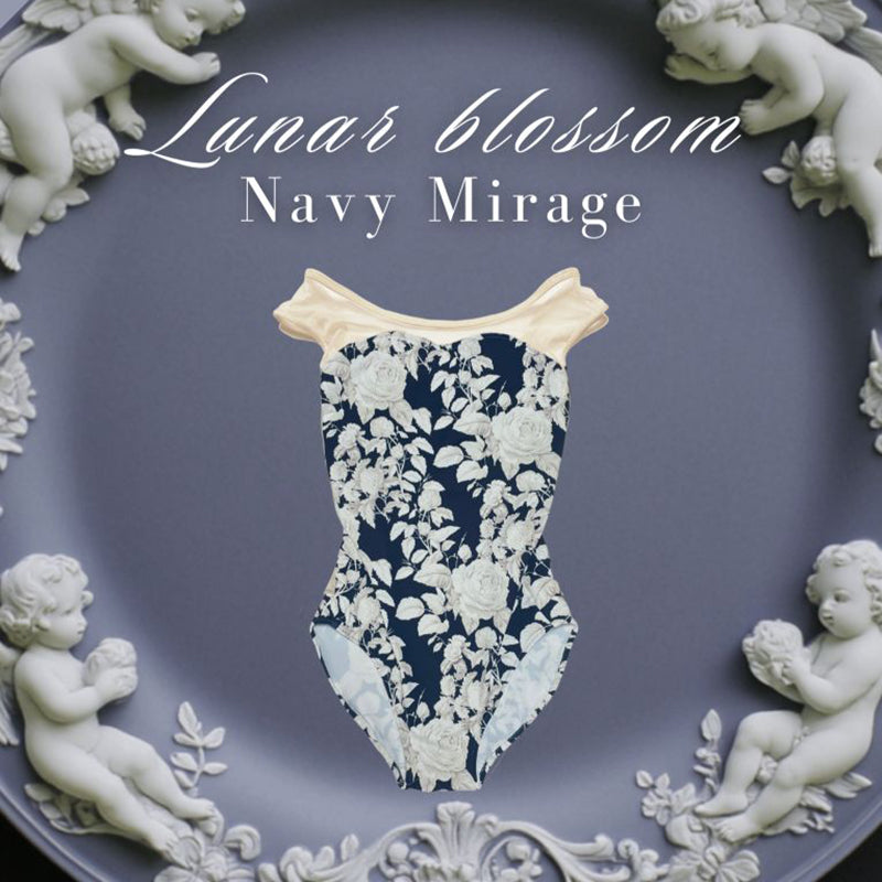 女童藏青色"Lunar blossom-Navy Mirage"芭蕾舞连体衣(高叉185468177HL/Plie/Milky beige)