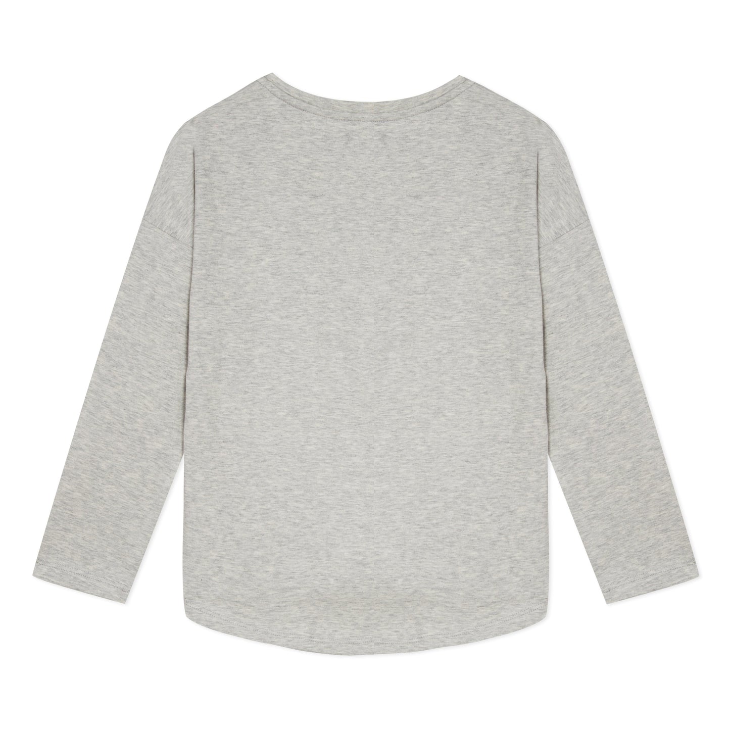 Girls Grey Printing Cotton Long Sleeves T-shirt