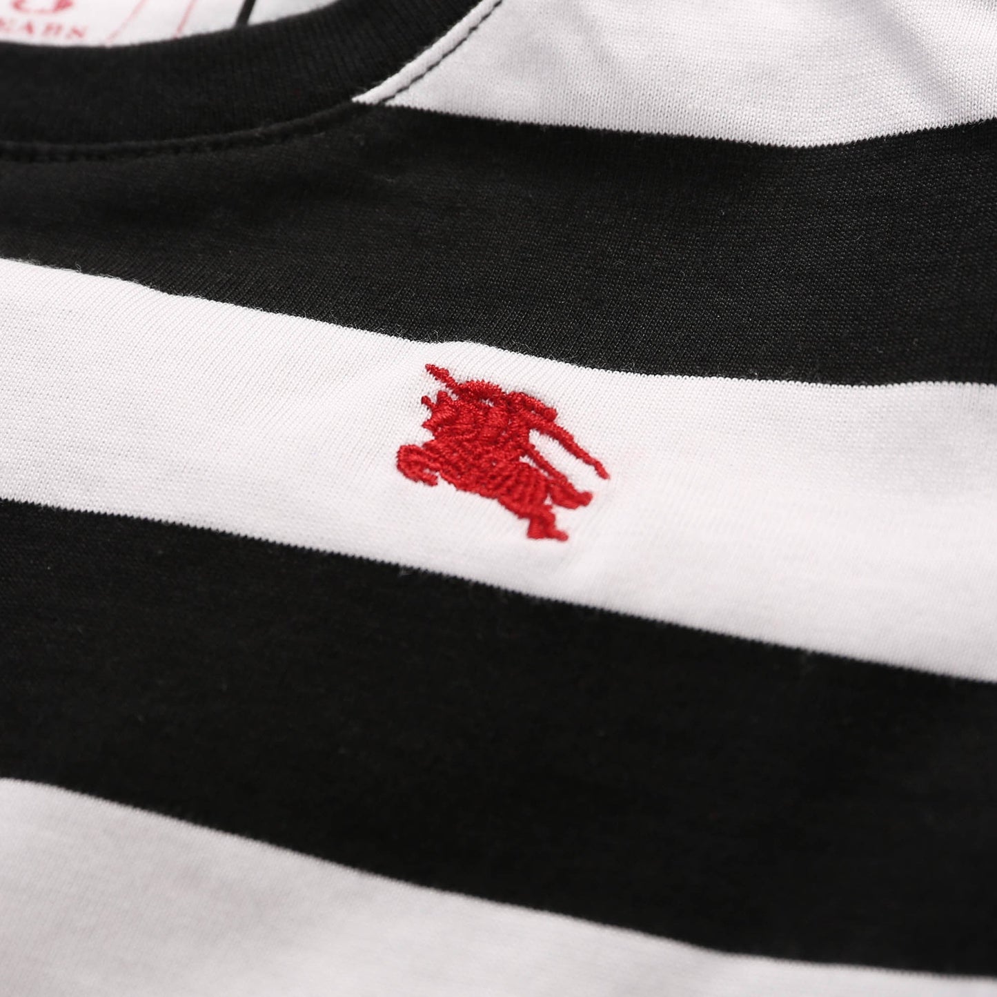 Baby Boys White & Black Striped Cotton T-Shirt