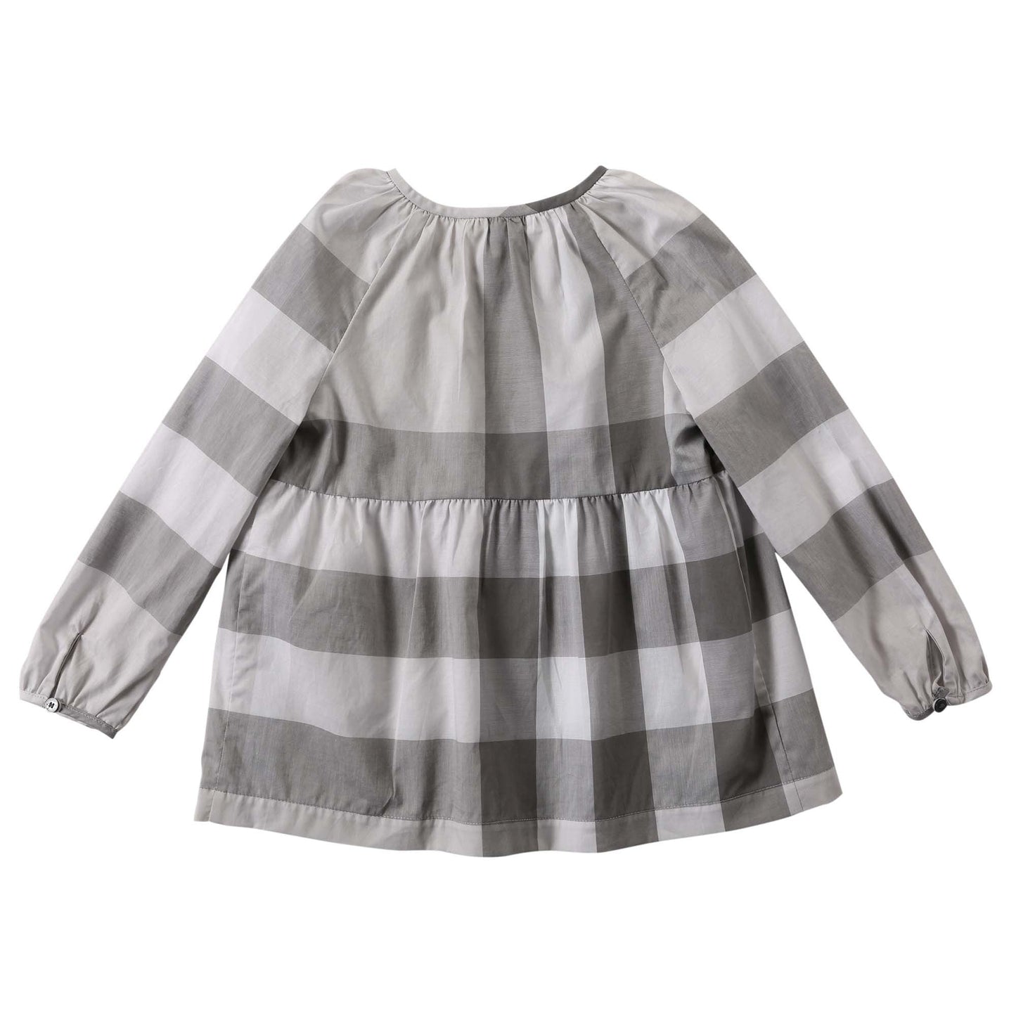 Girls Light Grey Check Cotton Blouse