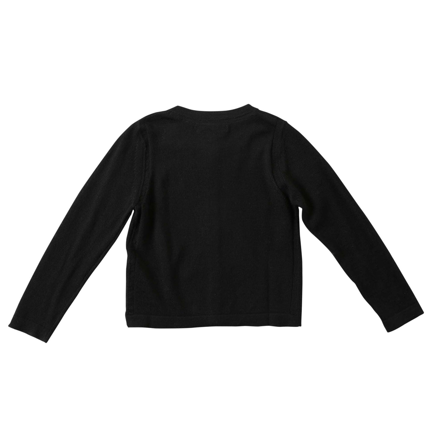 Girls Black Bow Trims Knitted Cardigan