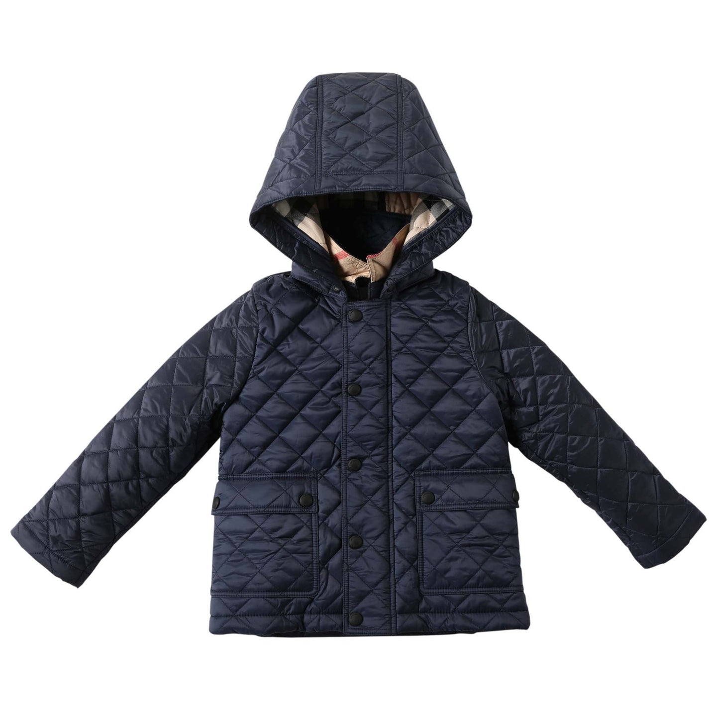 Baby Boys Ink Blue Padded Down Hooded Jacket