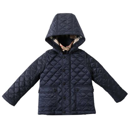 Baby Boys Ink Blue Padded Down Hooded Jacket