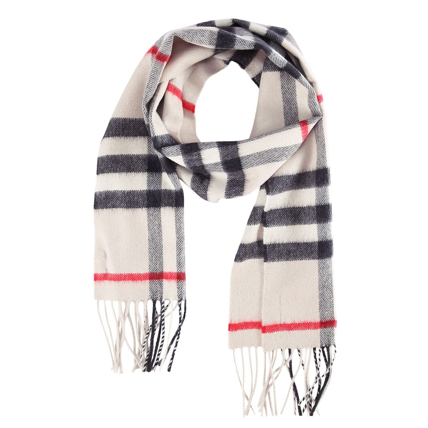 Boys&Girls White Cashmere Classic Check Scarf