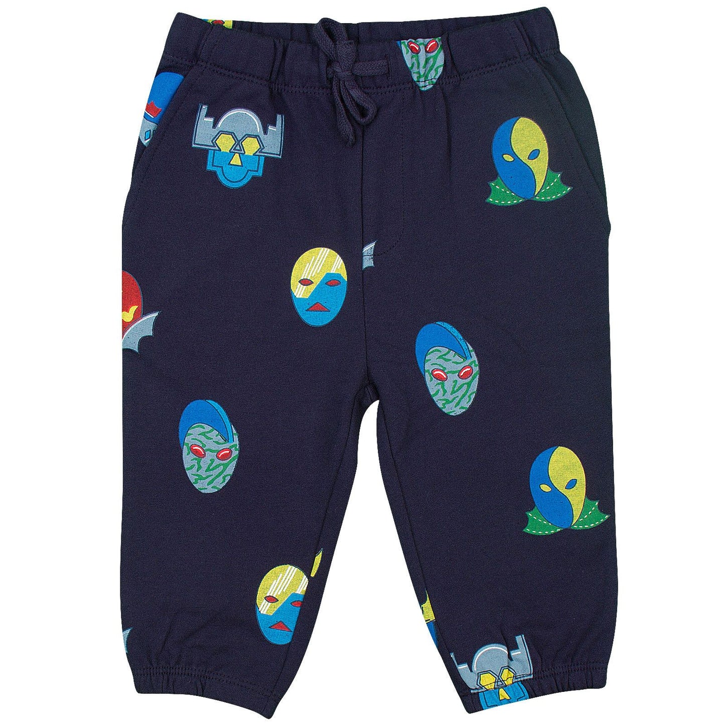 Loppie Baby Navy Blue Stella Super Heroes Printed Trousers