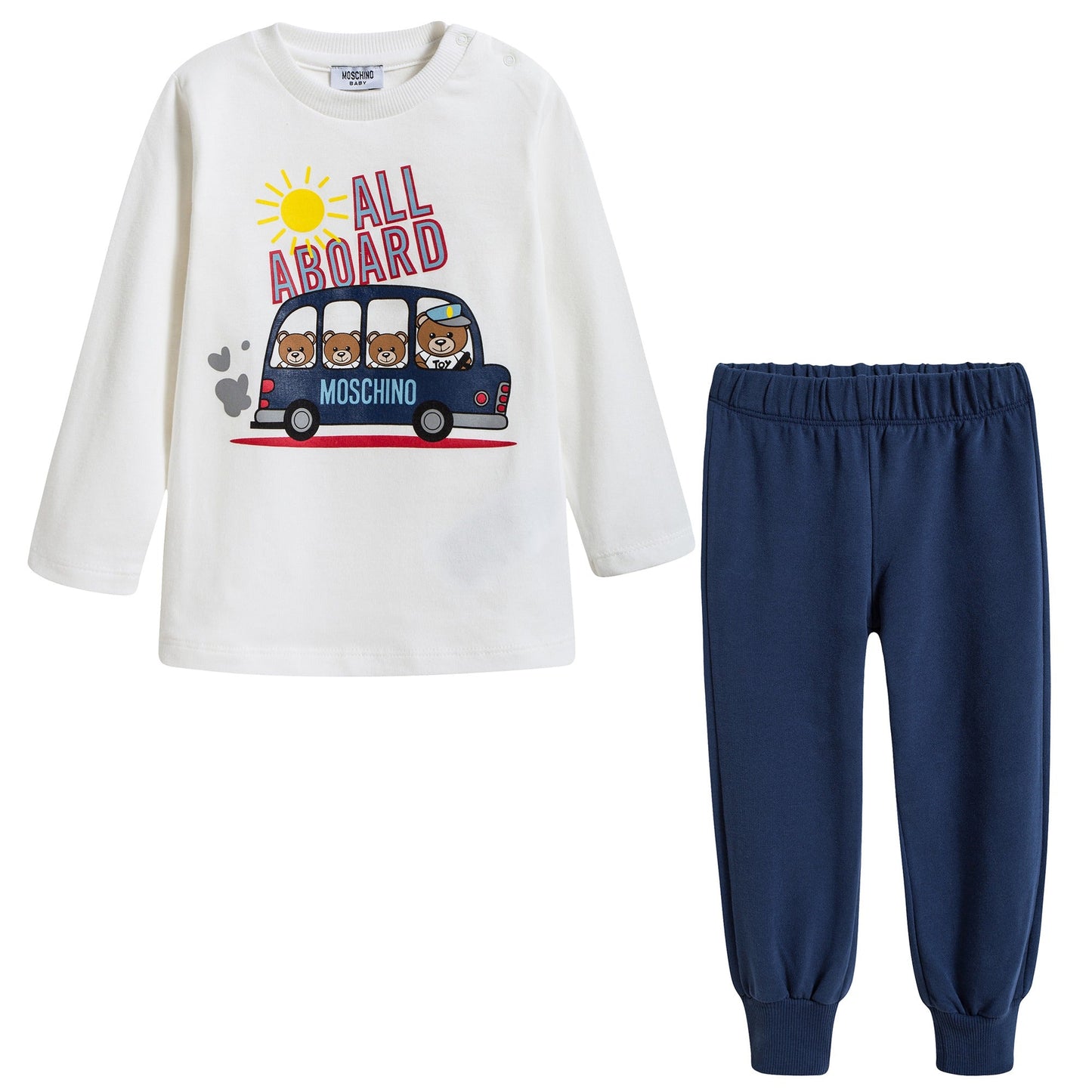 Baby Boys White & Blue Tracksuit