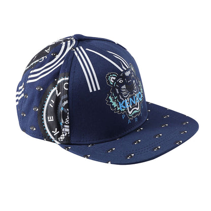 Boys Navy Blue Tiger Head Printed Cap