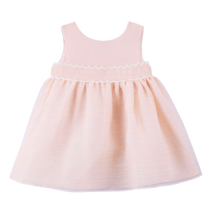 Baby Girls Light Pink Lace Trims Dress