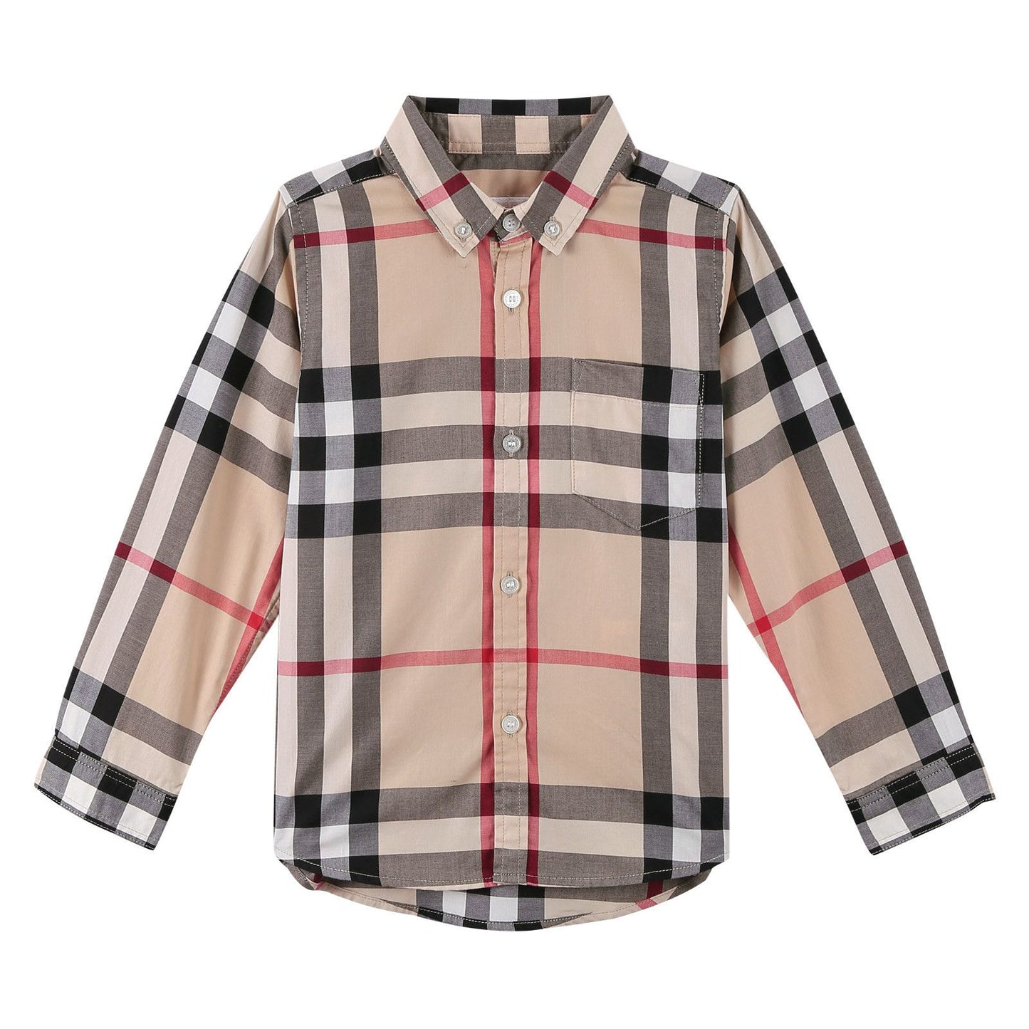 Boys Multicolor Classic Check Long Sleeve Shirt