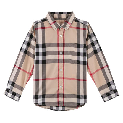Boys Multicolor Classic Check Long Sleeve Shirt