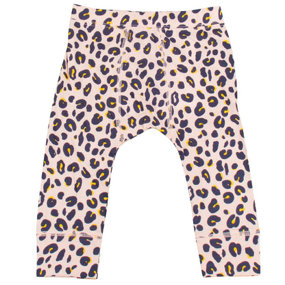 Buster/Macy Baby Pink Organic Top&Trousers With Leopard Print