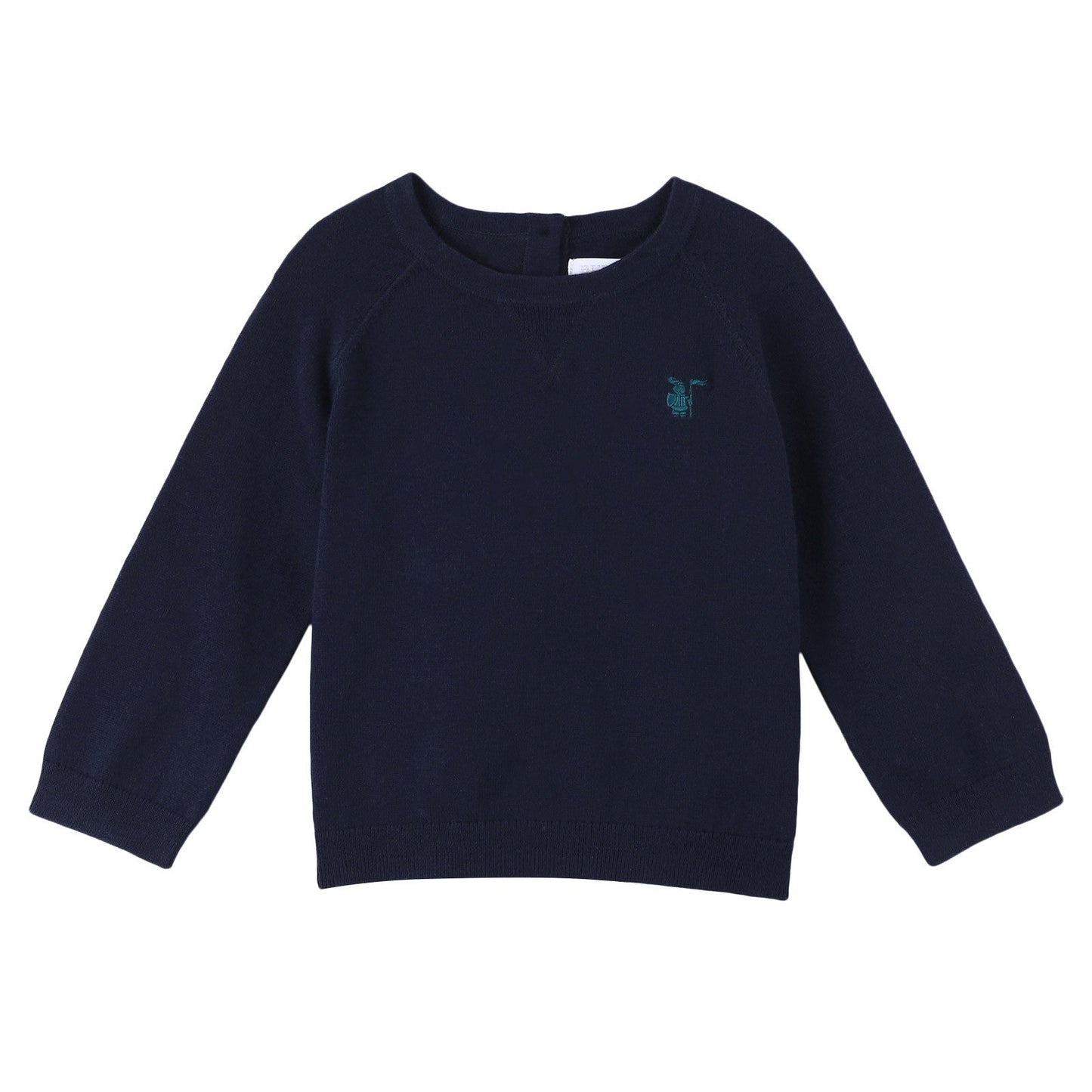 Baby Boys Navy Blue Knitted Cotton Sweater