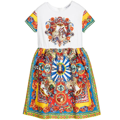 Girls Muliticolor Teatro Pupi Printed Dress