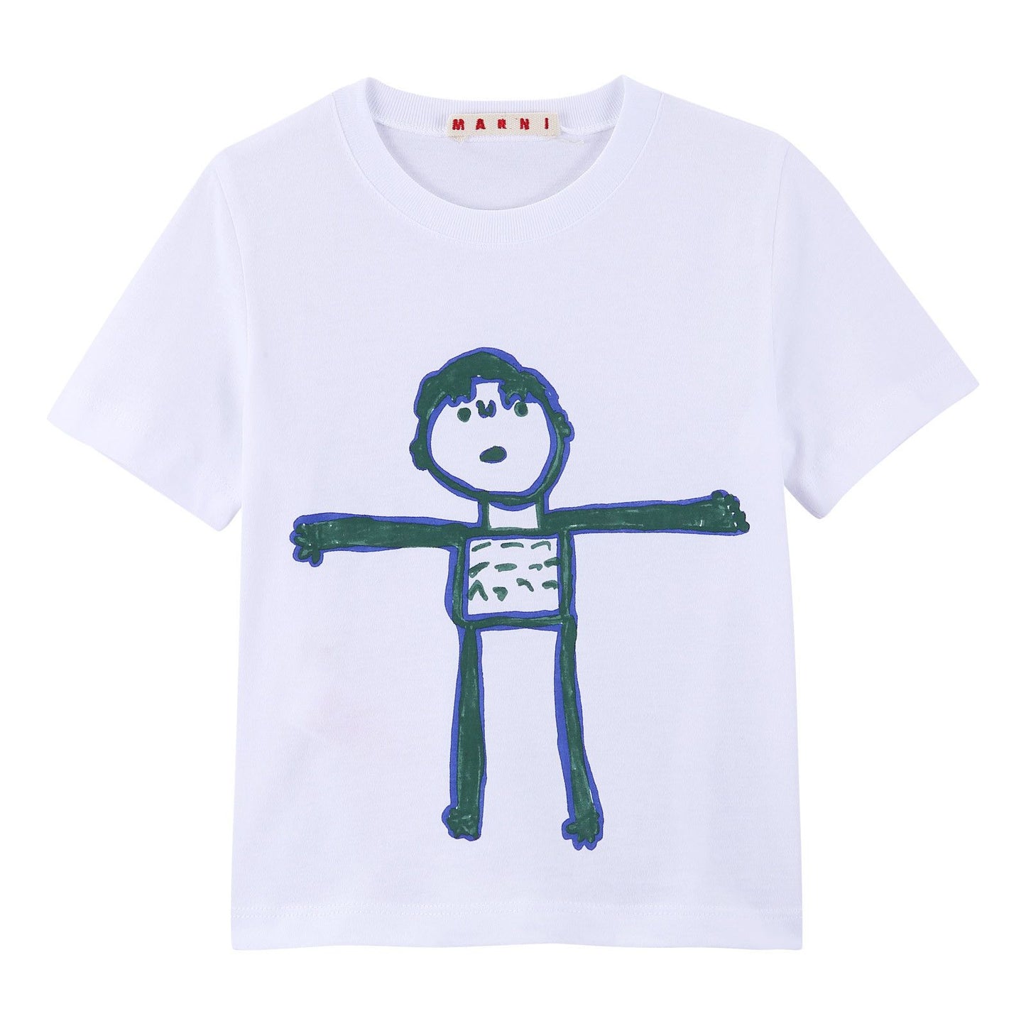 Girls White Cartoon Printed Cotton Jersey T-Shirt