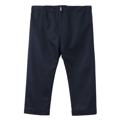 Girls Navy Blue Cotton Straight Trousers